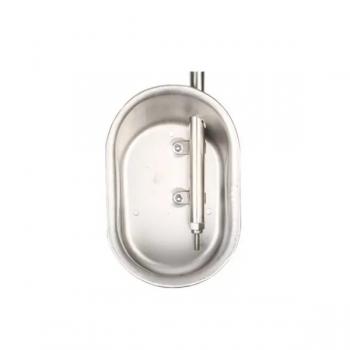 Stainless steel drinking bowl, elliptic